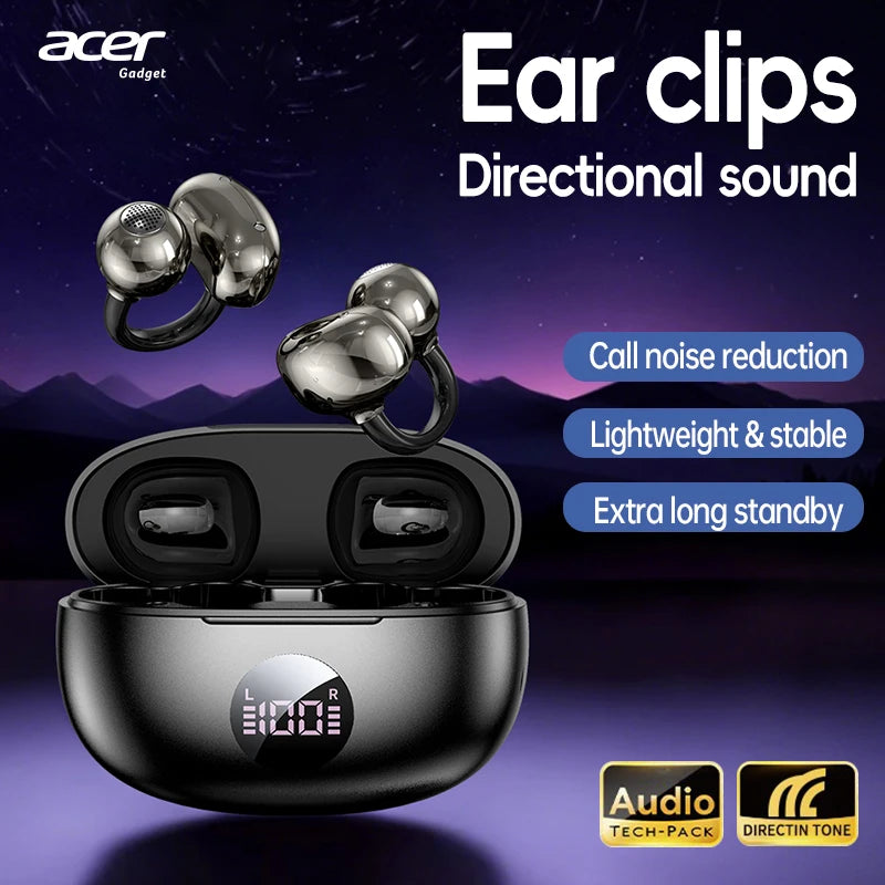 Original Acer OHR577 Open Ear Clip Earbuds Bluetooth5.4 Lossless Sound Flash Link Anti-interference Sports Wireless Headphones