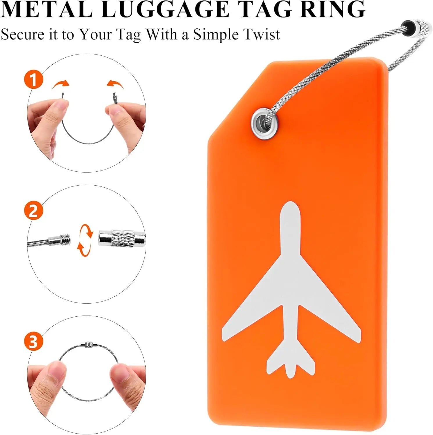8PCS Women Men Travel Accessories Silicon Luggage Tags Suitcase ID Name Address Holder Baggage Tag Unisex Airplane Labels