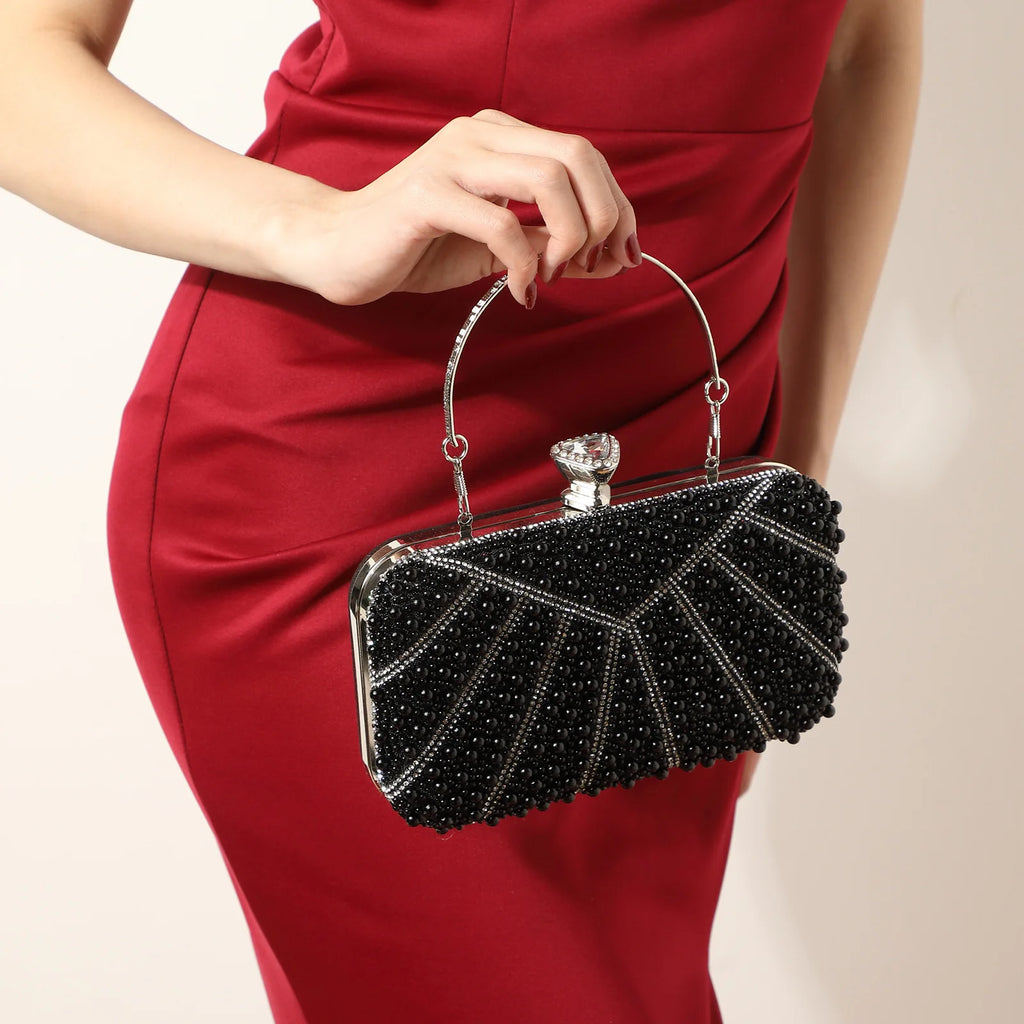 Ladies Dinner Bag Shiny Pearl Diamond Banquet Clutch Delicate Chain Bag Pochette Soirée Femme Mariage Carteras Diseñador De Lujo