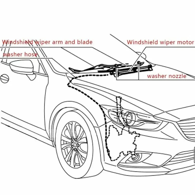 Anti-Leak Heavy Duty Car Wiper Washer Hose 2M+18pcs Connectors Jet Tube Pipe Nozzle Pump Car Wash Maintenance Tools
