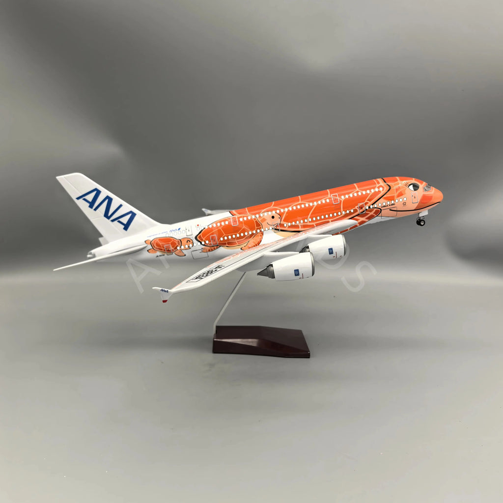 NEW 47CM A380 Orange Turtle Airplane Model boys toys Japan Air ANA A380 Aircraft Model adults fun for Displays Souvenir Gifts
