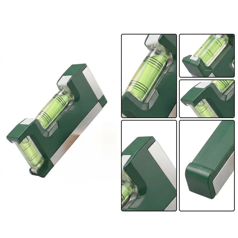 Green 83mm ABS Magnetic Level Double Bubble Ruler For Pipe Vertical Alignment Horizontal Measurement Construction Tool