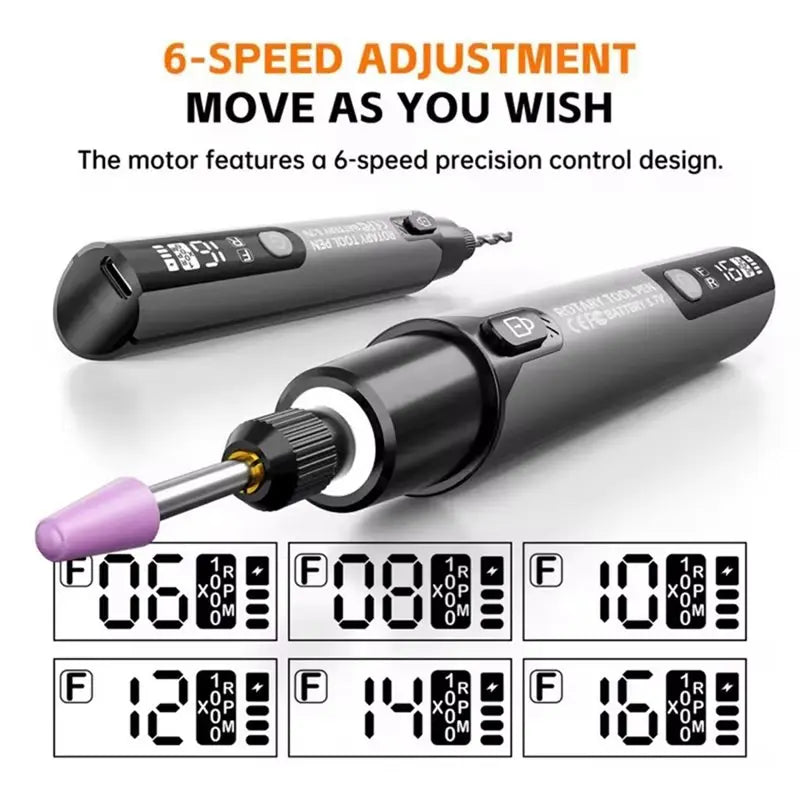FYBL-Wireless Electric Mini Grinder 3.7V 10000-16000R Engraving Pen Cordless Micro Rotary Tool Drill