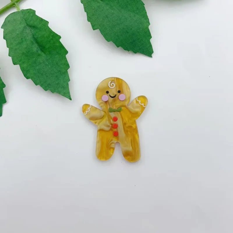 10pcs Christmas Series Acrylic Accessories - Santa Claus, Heart, Creative Bear, and More Decorative Add-ons