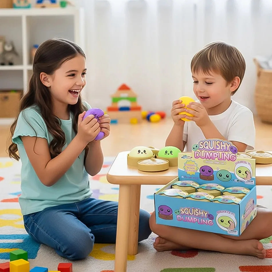 Random Colorful Dumpling with Box Squishy Cute Bun for Adult PU Simulation Small Steamer Squeeze Entertainment Stres Relief Gift