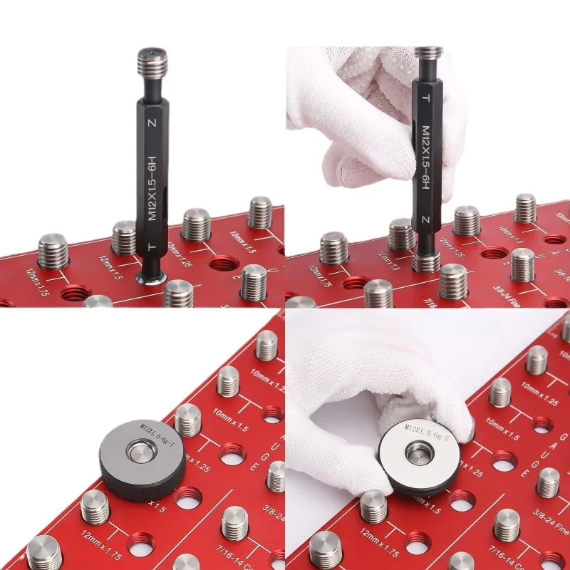 JUSTINLAU 1PC Aluminum Alloy Thread Gauge Screw Measuring Gauge Sub Gauge Screw Nut Bolt Thread Inspector Manual Measuring Tools