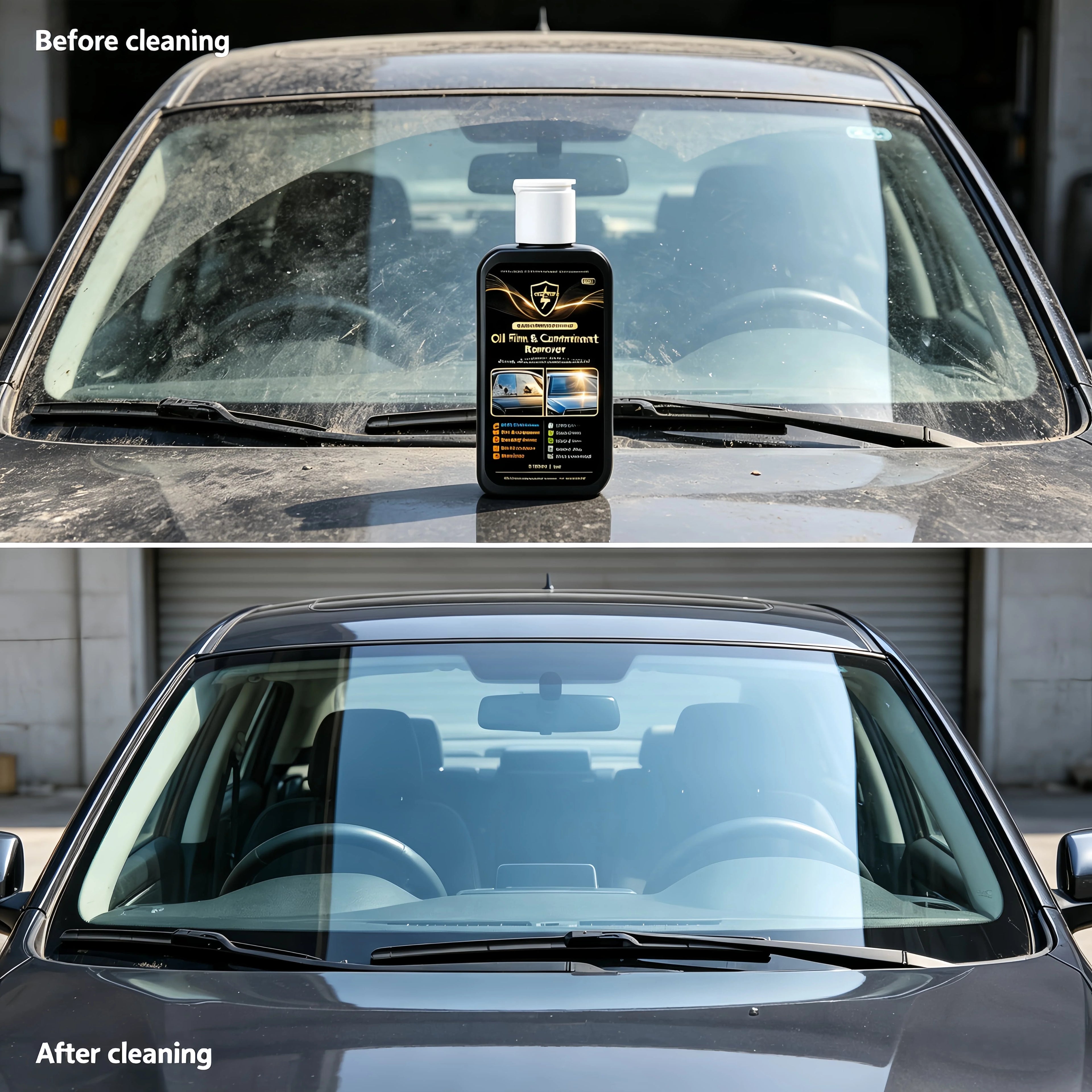 Powerful Oil Film Remover for Car Windshield – QIFENGHE 120ml Bug & Tree Sap Cleaner – Removes Bird Droppings, Insect Stains, Ro