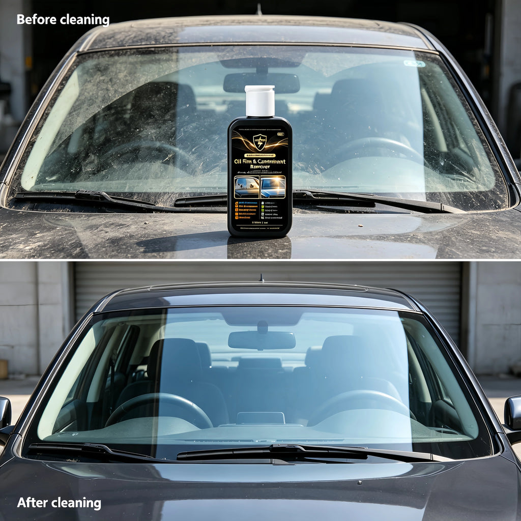 Powerful Oil Film Remover for Car Windshield – QIFENGHE 120ml Bug & Tree Sap Cleaner – Removes Bird Droppings, Insect Stains, Ro