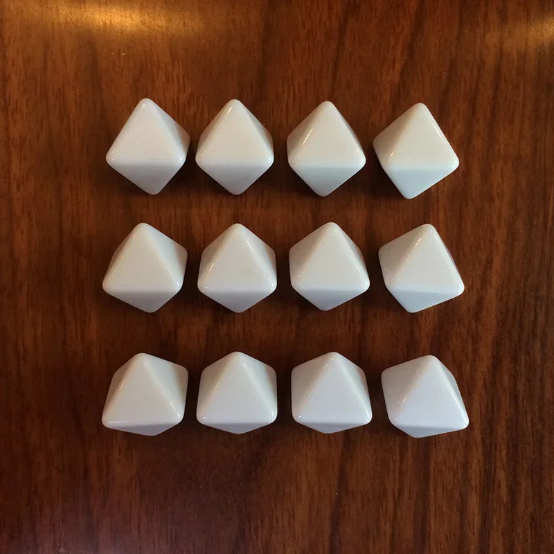10 PCS Blank Dice Puzzle Game  8 Sided Dice DIY Game Accessory 16mm