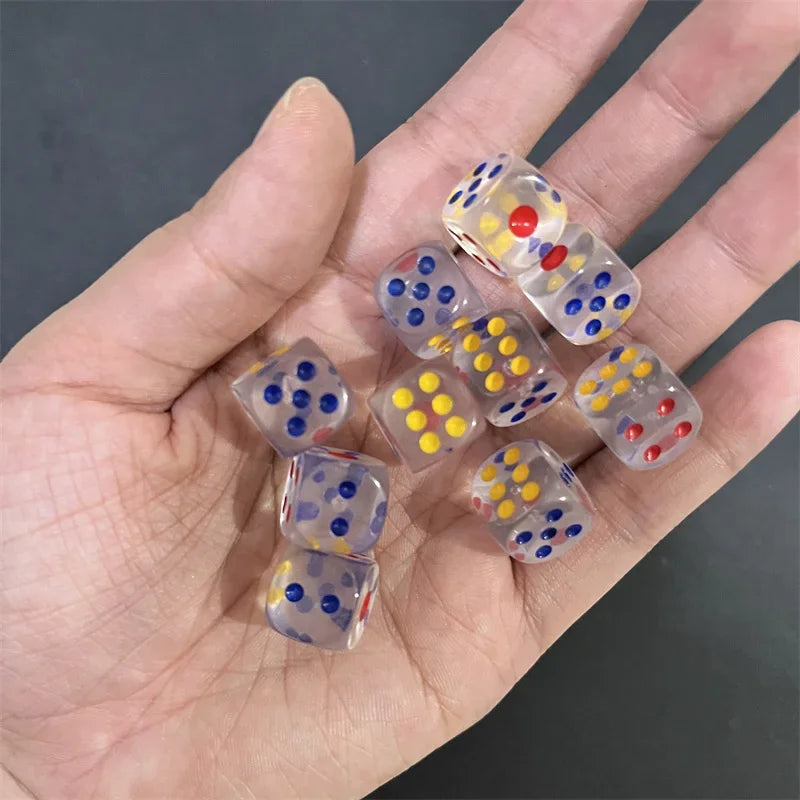 50pcs/Pack High Quality New 12mm Acrylic Transparent D6 Point Dice #12 Round Corner Boutique Dice