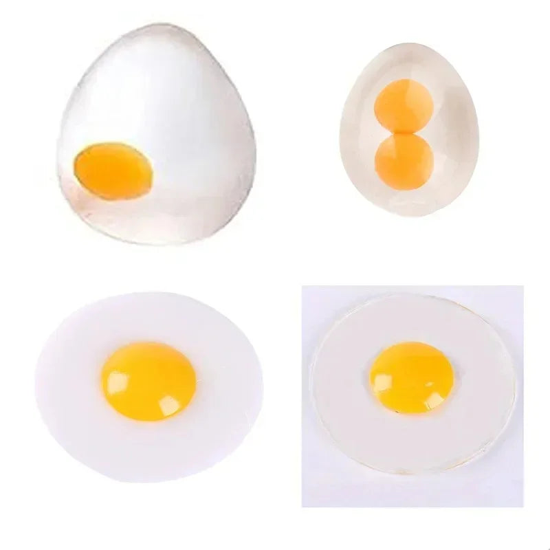 Funky Egg Squishy Ball - Clear Stress Relief Toy for Kids & Adults Anxiety Reducer, Squeeze Splat Sensory Fidget Toys
