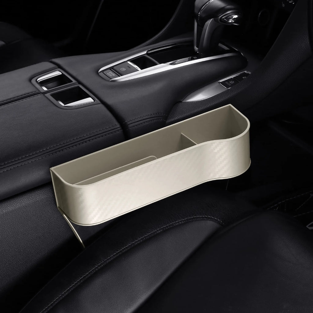 Multifunctional Car Seat Crevice Storage Box Carbon Fiber Gap Filler Organizer Auto Slit Pocket Holder For Phone Small Items