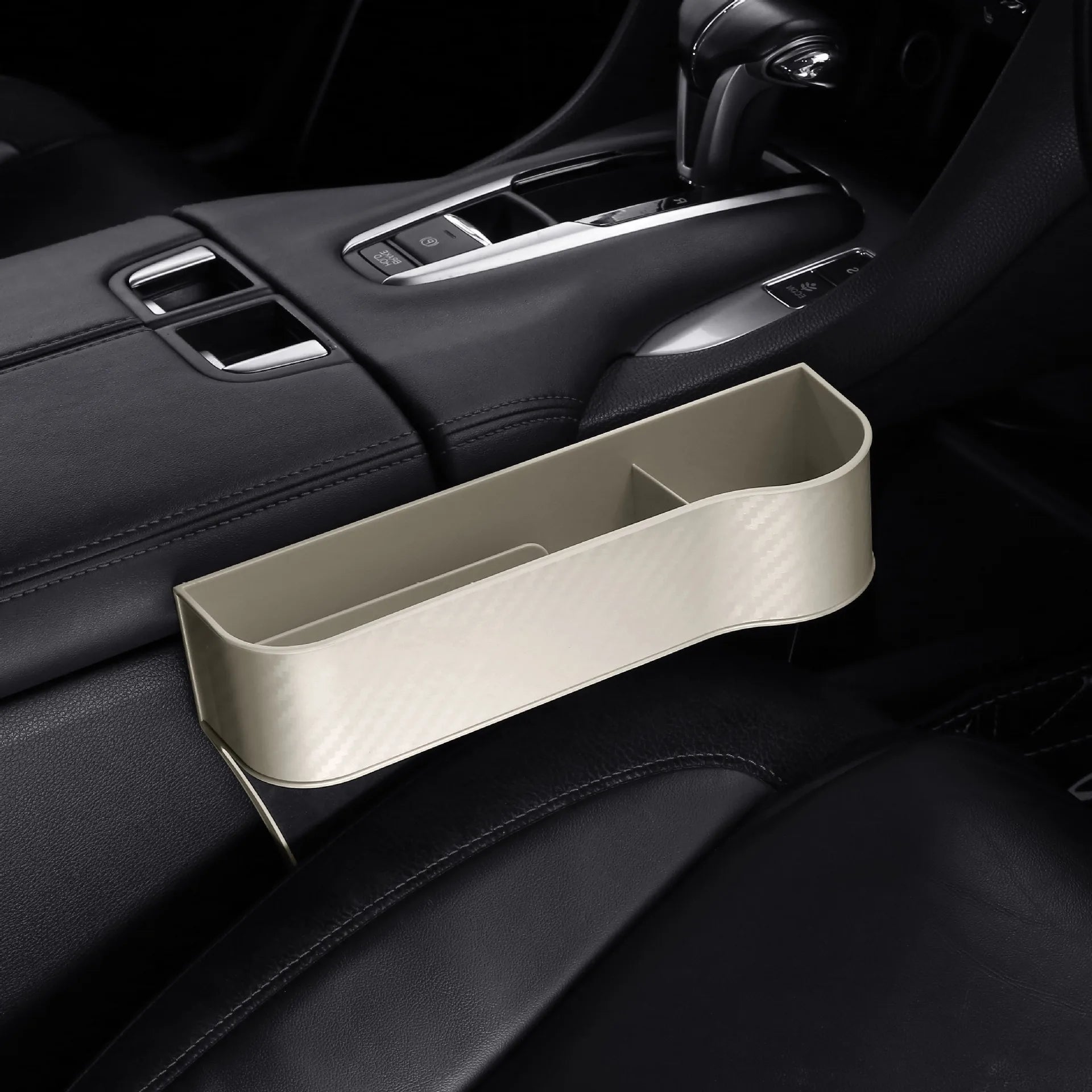 Multifunctional Car Seat Crevice Storage Box Carbon Fiber Gap Filler Organizer Auto Slit Pocket Holder For Phone Small Items