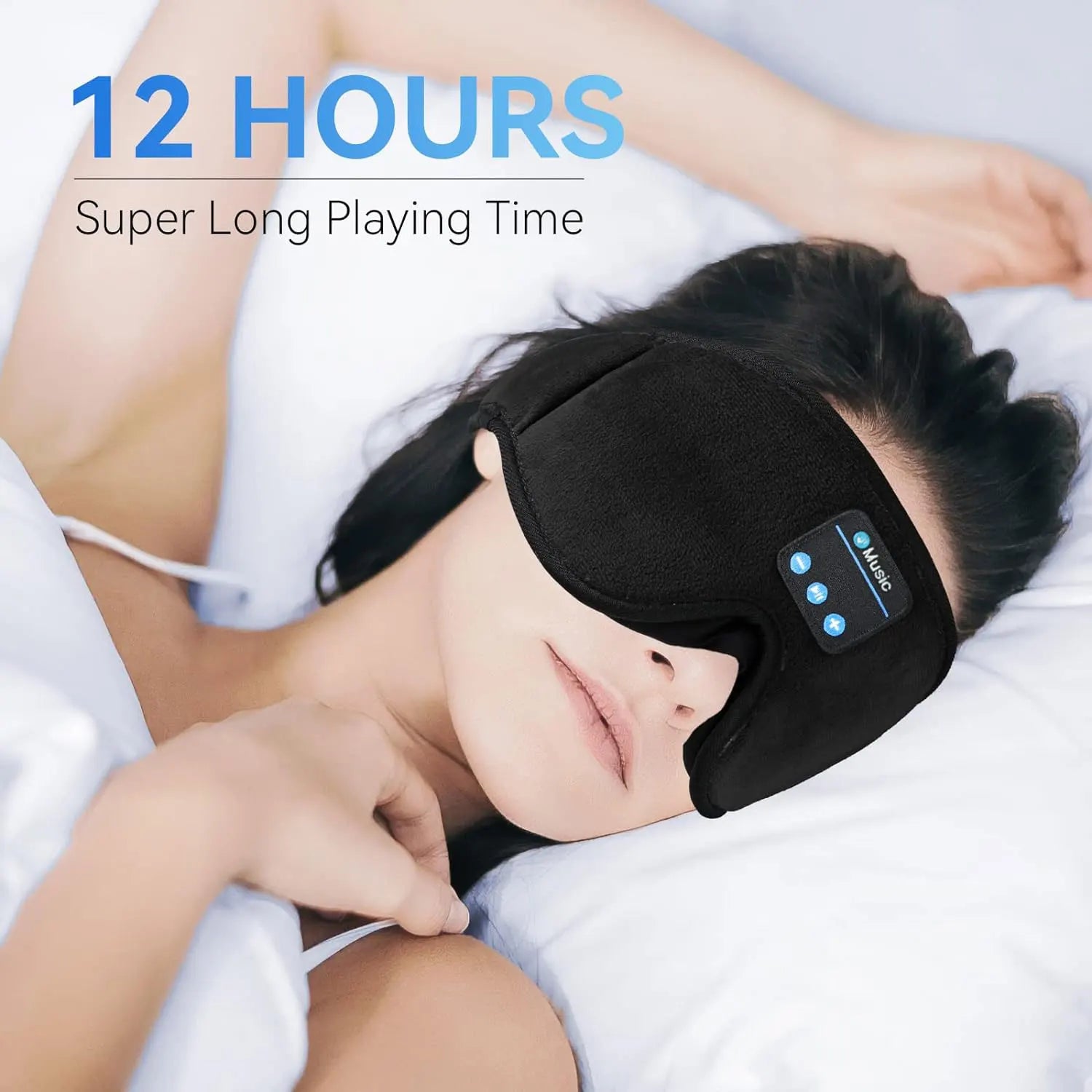 Bluetooth 5.3 Sleep Mask Headphones, Wireless Music Sleeping Eye masks, Comfort for Side Sleepers, Cool Gadget & Unique Gift