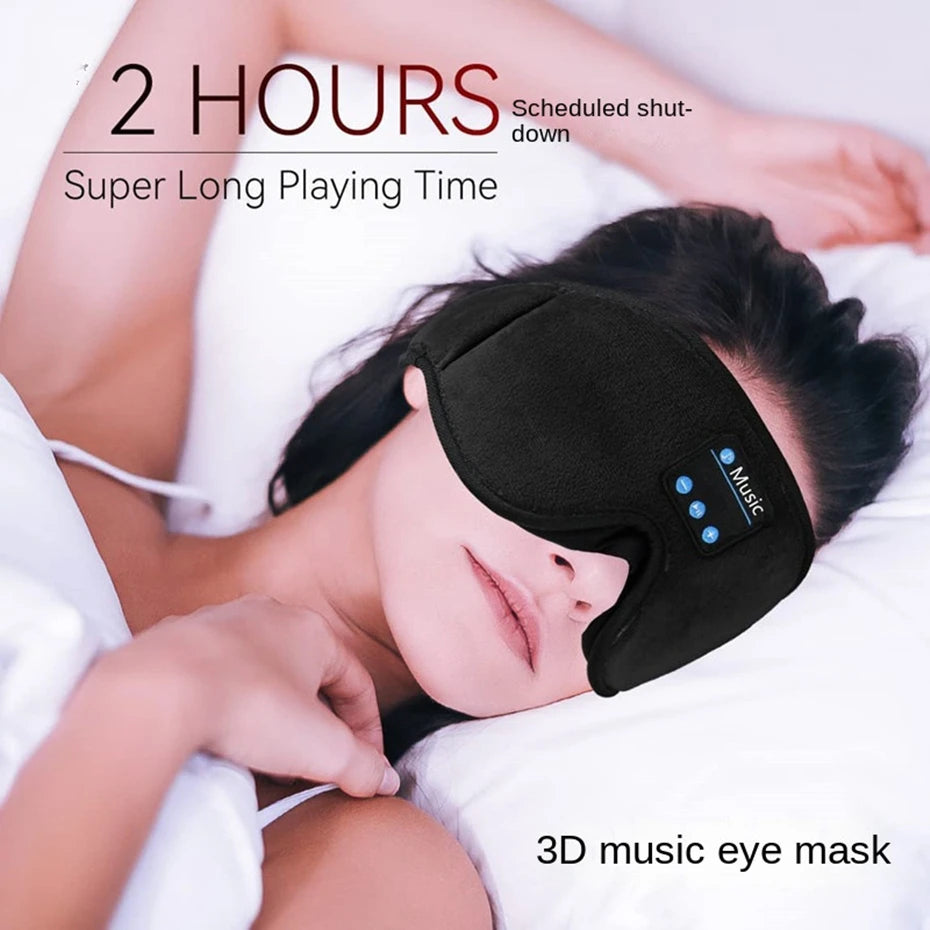 Bluetooth Sleeping Headphones Noise Cancelling3D Eye Mask Wireless Air Travel Headbands Soft Elastic Comfortable Music Earphones