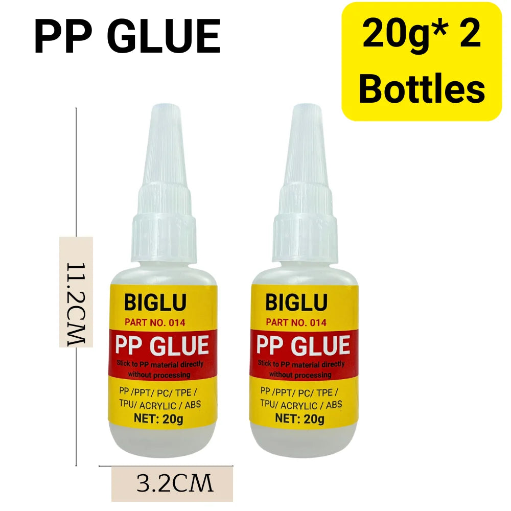 20g Instant Polypropylene (PP) Adhesive Without Any Special Processing Quick Dry Directly Bonds Plastic PPT PC ABS PVC TPE TPU