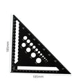 7Inch Metric Triangle Ruler Aluminum Alloy Angle Protractor Speed Metric Square Measuring Ruler Woodworker Measurement Tools