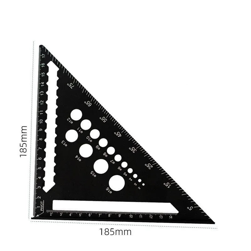 7Inch Metric Triangle Ruler Aluminum Alloy Angle Protractor Speed Metric Square Measuring Ruler Woodworker Measurement Tools