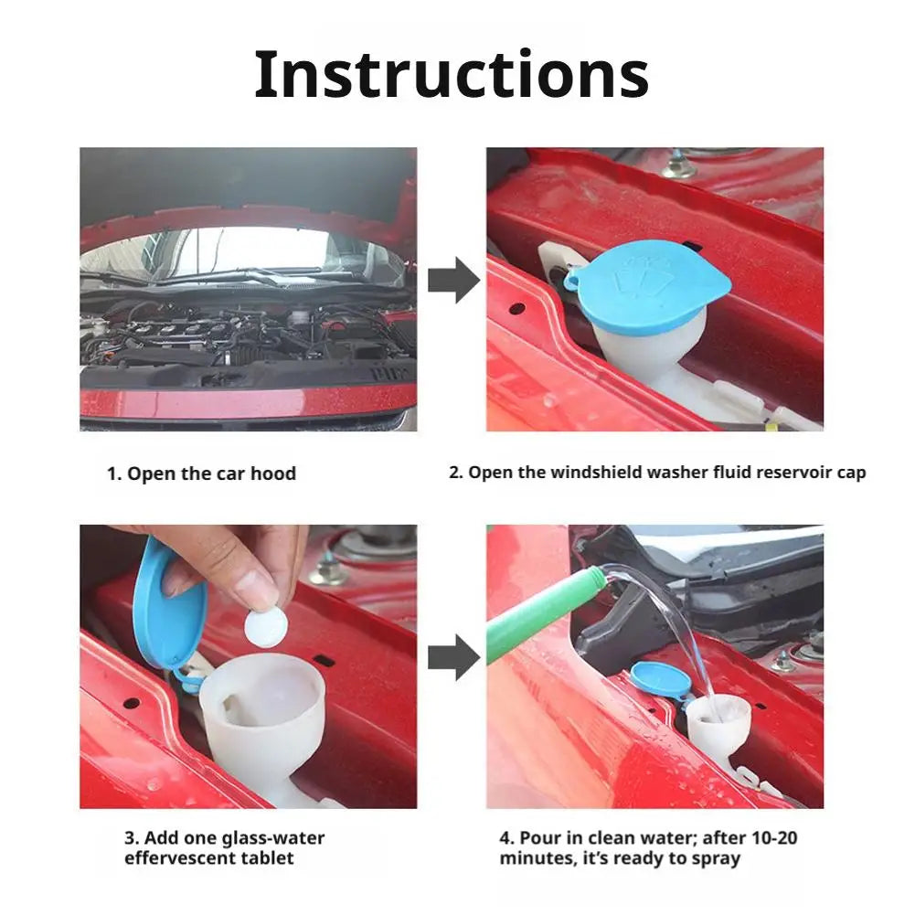 Solid Car Windscreen Cleaner Tablets Effervescent Washer Glass Cleaner Concentrated Wiper Detergent Auto Accessories