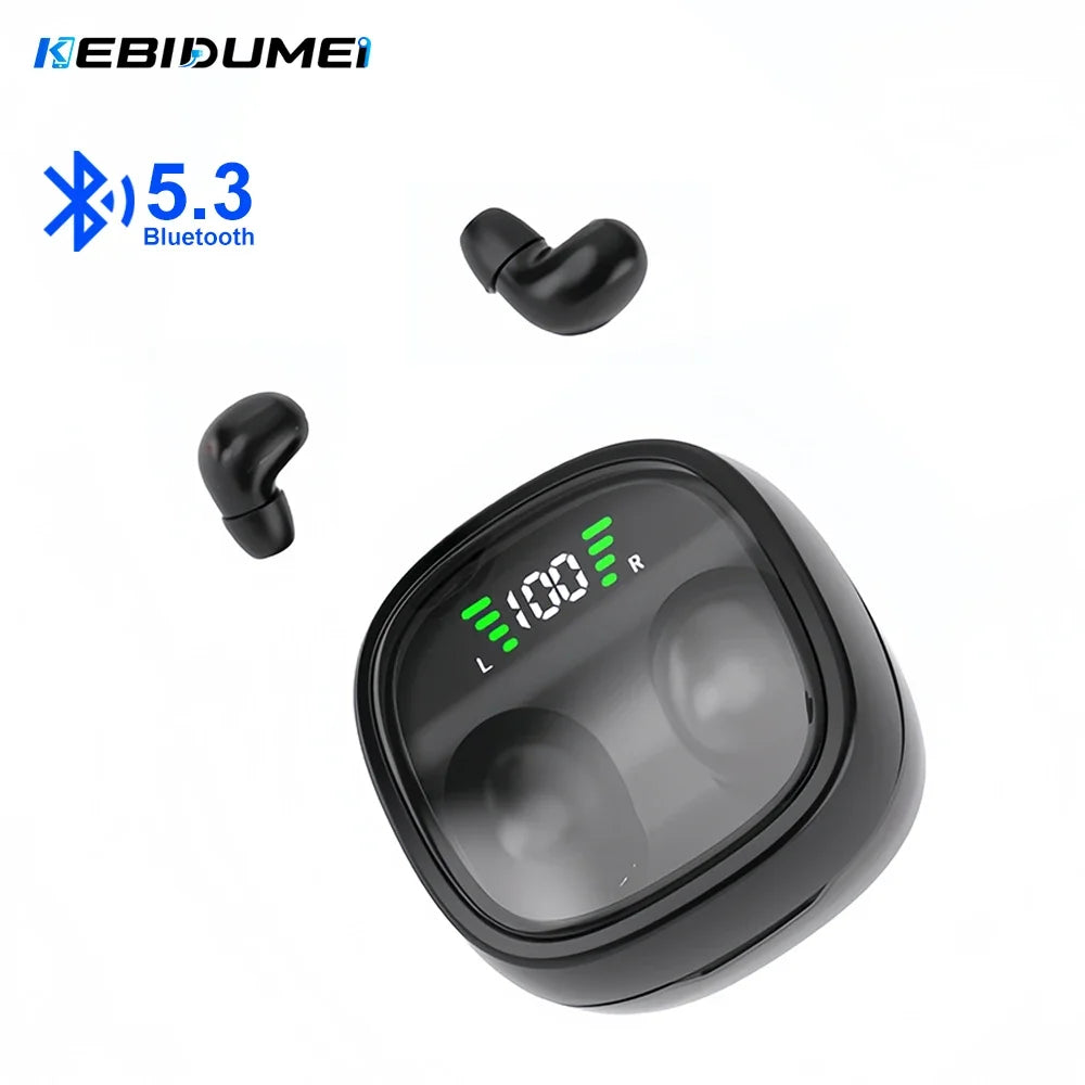 KEBIDUMEI Mini Earphones Bluetooth 5.3 Headphones Invisable Sleep Earbuds HiFi Stereo Sound Noise Reduction Wireless Headsets