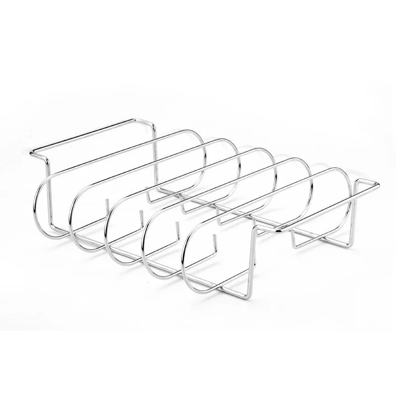 BBQ Steak Racks Non-Stick Coated Steel Roasting Barbecue Rib Meat Lamb Roasting Grilling Stand Holds Outdoor Picnic Rib Rack
