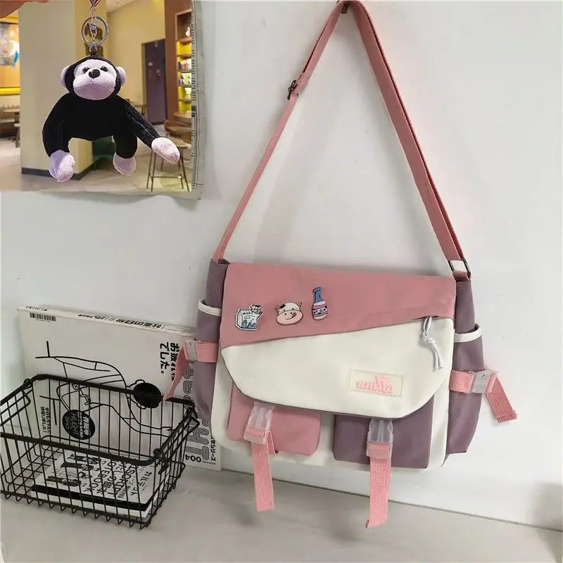 Nylon Handbags Shoulder Bag Large Capacity Crossbody Bags for Teenager Girls Men Harajuku Messenger Bag Student School Bags Sac