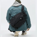 Casual Hiking Crossbody Bags Multi-pocket Unisex Grunge Sling Bag Fashion Men Chest Bags Nylon Black Travel Satchel All Match