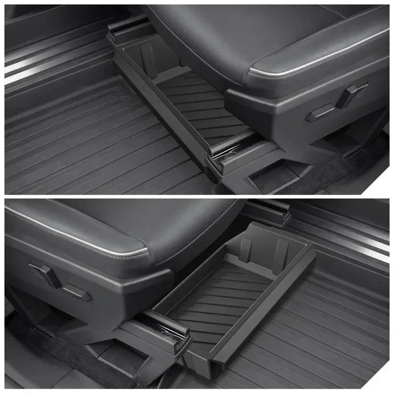 For Tesla Cybertruck 2026 Storage Box Under Front Seats Drawer-type Storage Box Seat Hidden Storage Box Car Interior Accessories