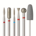 6Pcs Nail Drill Bits Set 3/32" Diamond & Silicone Nail File Bit Nail Grinding Head for Acrylic Gel Nail Removal Cuticle Cleaning