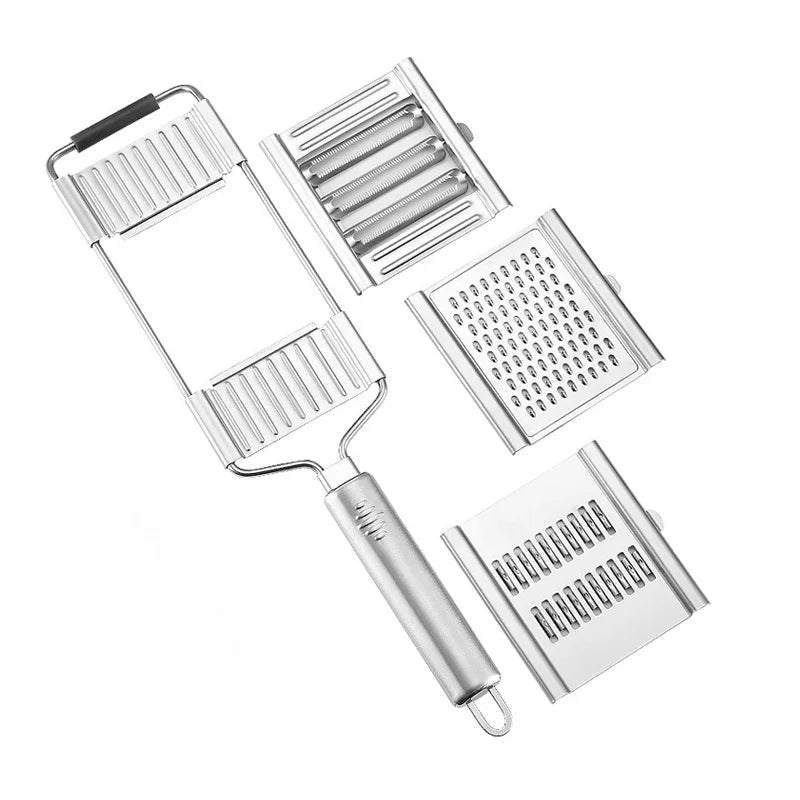 1pc Vegetable Cutter, Multifunctional Kitchen Shredder Garlic Slicer, Household Potato Stainless Steel Shredder