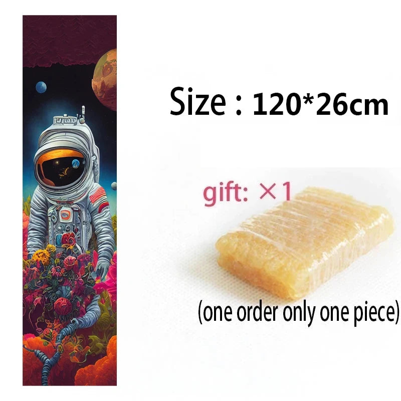 120cm Dancing Longboard Griptapes Long Board Grip Tape Skateboard Griptapes Anti-Slid Sandpaper Colorful Graphic Deck Protective