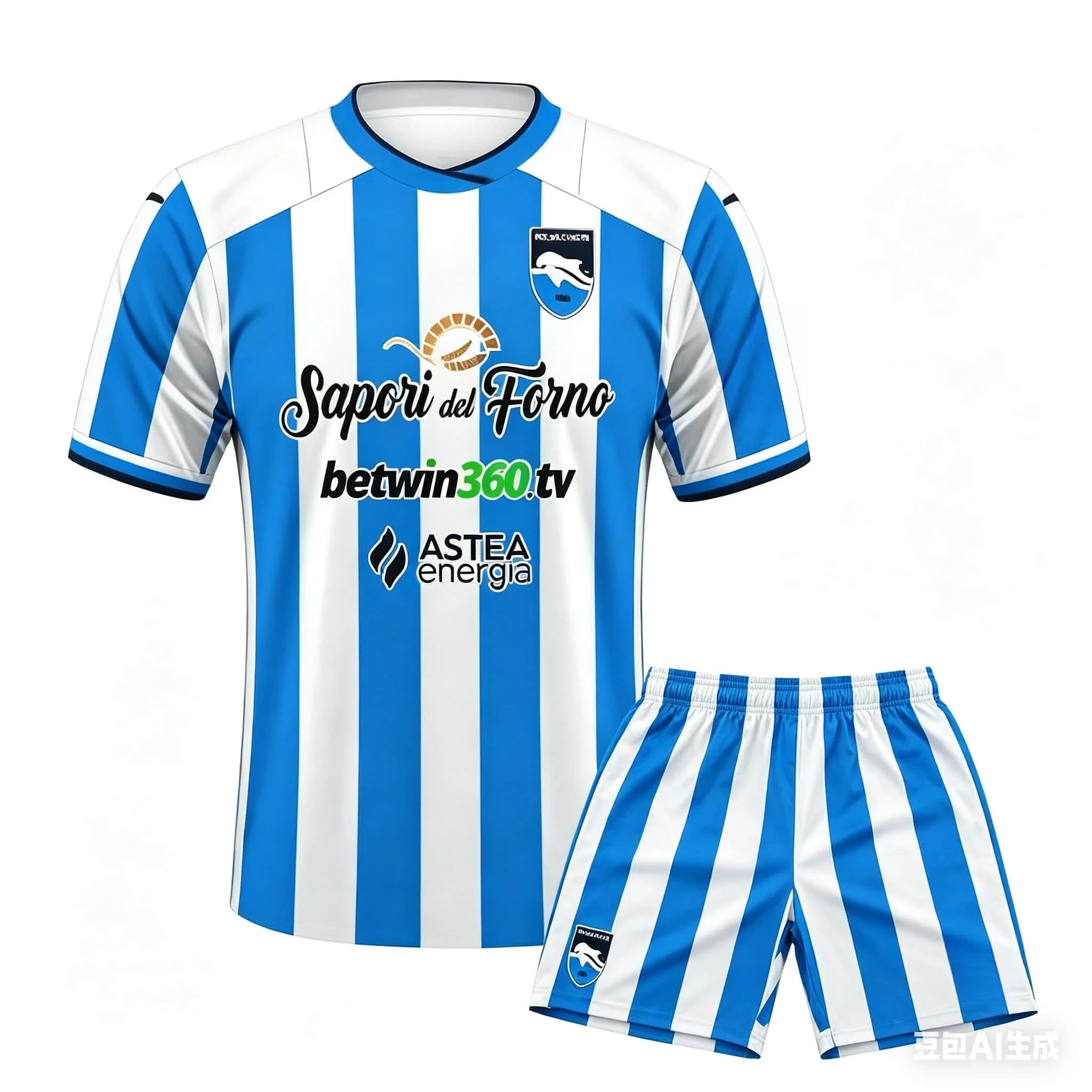 Soccer Jersey Set Pescara Calcio 2025-26 Home 3D Printed Adult  Athleisure T-Shirt Set Family Summer Quick-dry Soft Lightweight