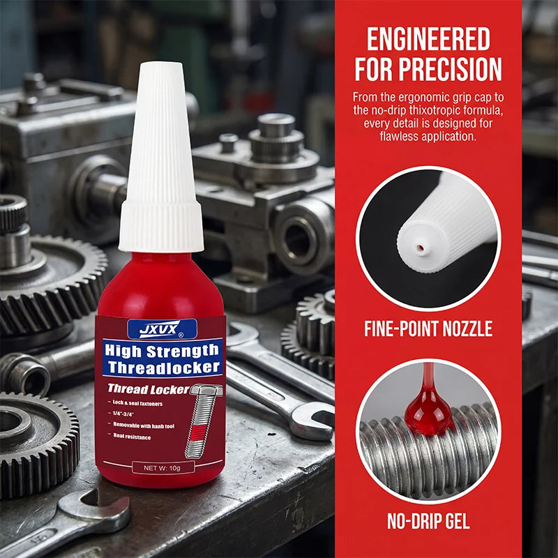 10ml Anaerobic Screw Adhesive, Anti-Slip and Anti-Loosening Sealing Thread Locking Agent, Anti-Slip Joint Sealant, Red Thread Locking Adhesive