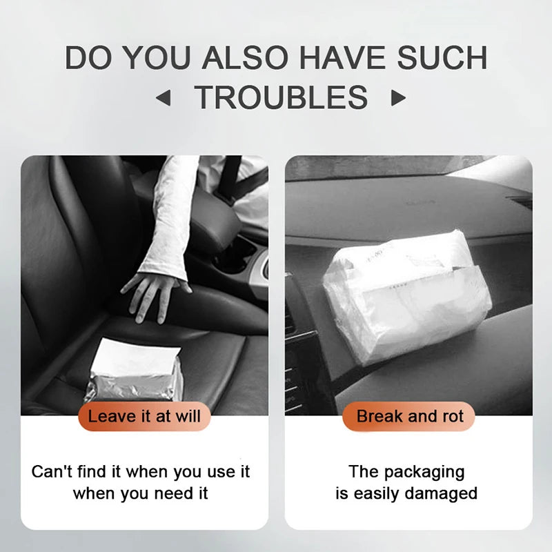 SEAMETAL Car Sun Visor Tissue Box Carbon Fiber Tissue Storage Case Universal Auto Interior Clip-on Style Paper Towel Storage Bag