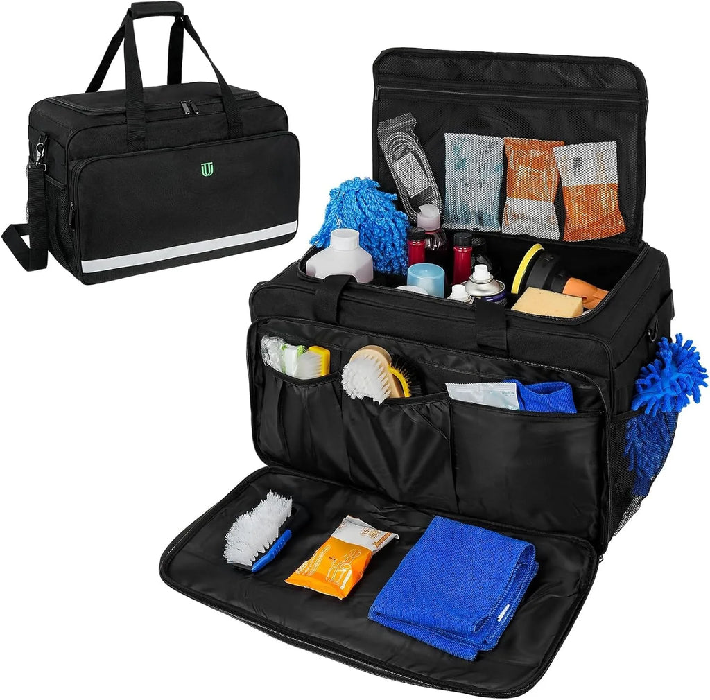 Large Car Detailing Bag, Cleaning Caddy for Auto Detailing Supplies, Car Cleaning Storage Trunk Organizer for Polisher and Vehic