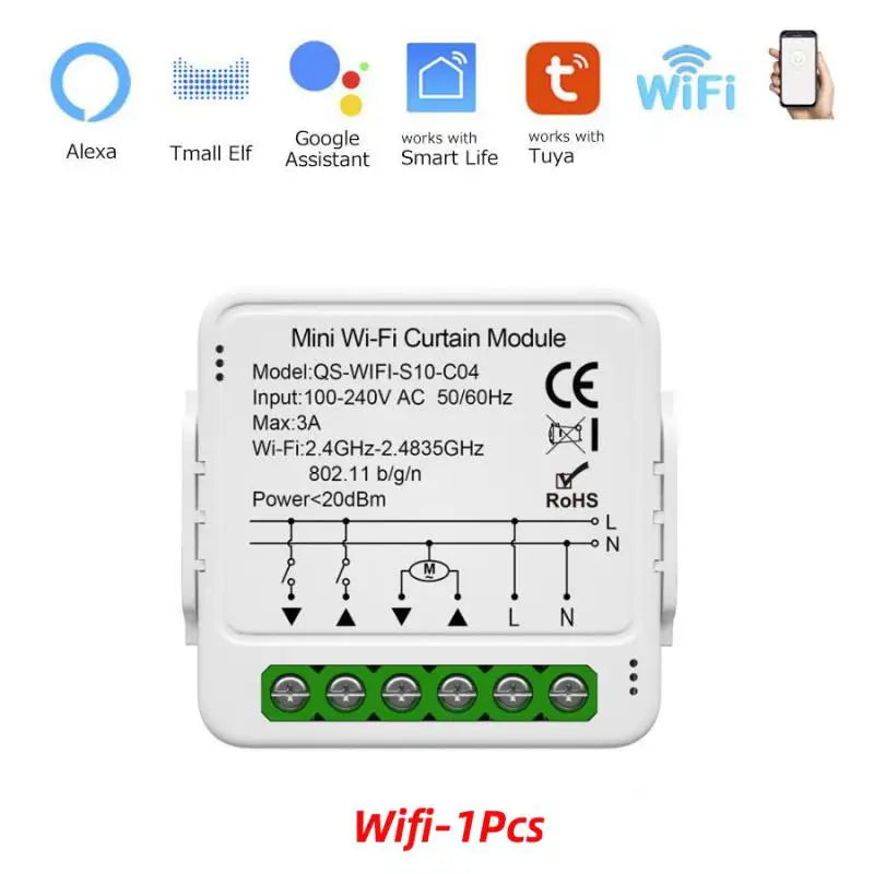Tuya Mini WiFi Zigbee Curtain Switch For Roller Shutter Electric Motor Smartlife Control Remotely Works With Alexa Google Home