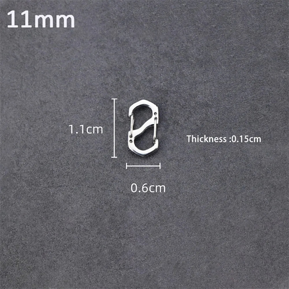 10PCS Stainless Steel Backpack Buckle Silver S Type Carabiner with Lock Handmade Necklace Clasps Jewelry Accessories