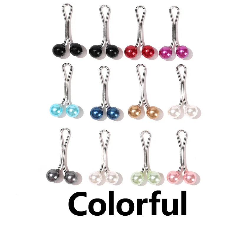 2-48PCS Anti Slip Brooch Headscarf Shawl Scarf Lady Muslim Fixed Pins Scarf Hijab Clips Pearl Brooch for Women Scarf Accessories