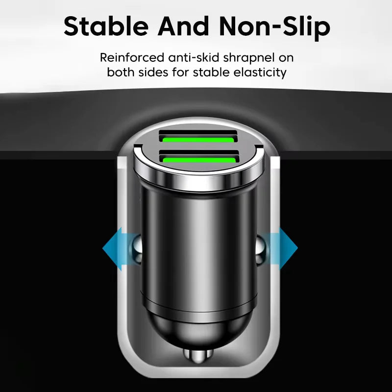 Dual USB Car Phone Charger 200W QC3.0 USB Fast Charging Car Charger With Pull Ring Cigarette Lighter Adapter For Mobile Phones