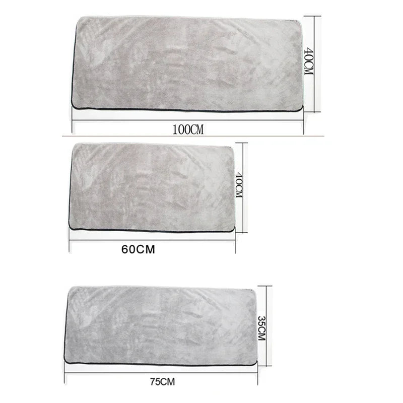 Microfiber Car Wash Towel High Water Absorption Fast Drying Soft Cleaning Cloth Auto Detailing Towel 75x35 / 60x40cm