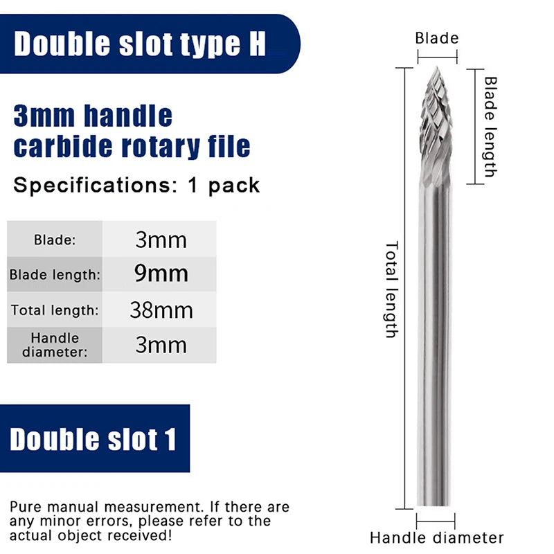 Tungsten Carbide Rotary File Hard Alloy Rotary Bur Drill Bit 3mm Shank Engraving Cutter Grinding Head For Metal And Plastic