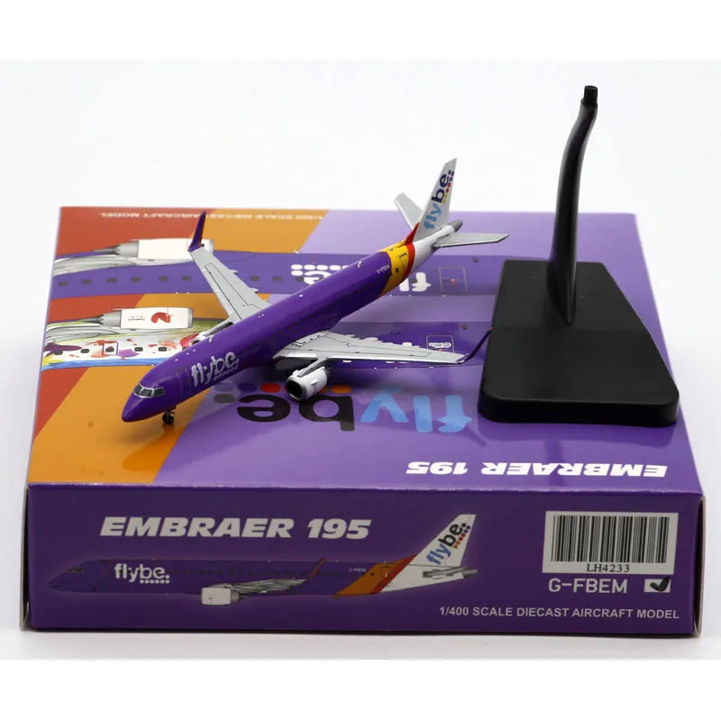 LH4233 Alloy Collectible Plane Gift JC Wings 1:400 Flybe Airlines Embraer ERJ 195 Diecast Aircraft Jet Model G-FBEM With Stand