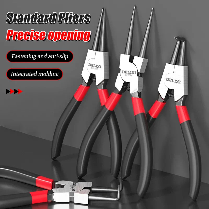 9 inch Snap Ring Pliers Set Heavy Duty Internal/External Circlip Pliers Kit Straight Bent Jaw for Ring Remover Retaining