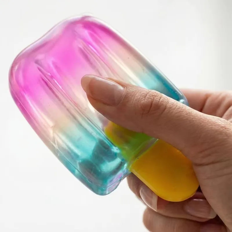 Gradient Ice Cream Squeeze Toy Soft Slow Rebound Squishy Fidget Toy Stress Relief Gadget for Adults Home Office Relaxation