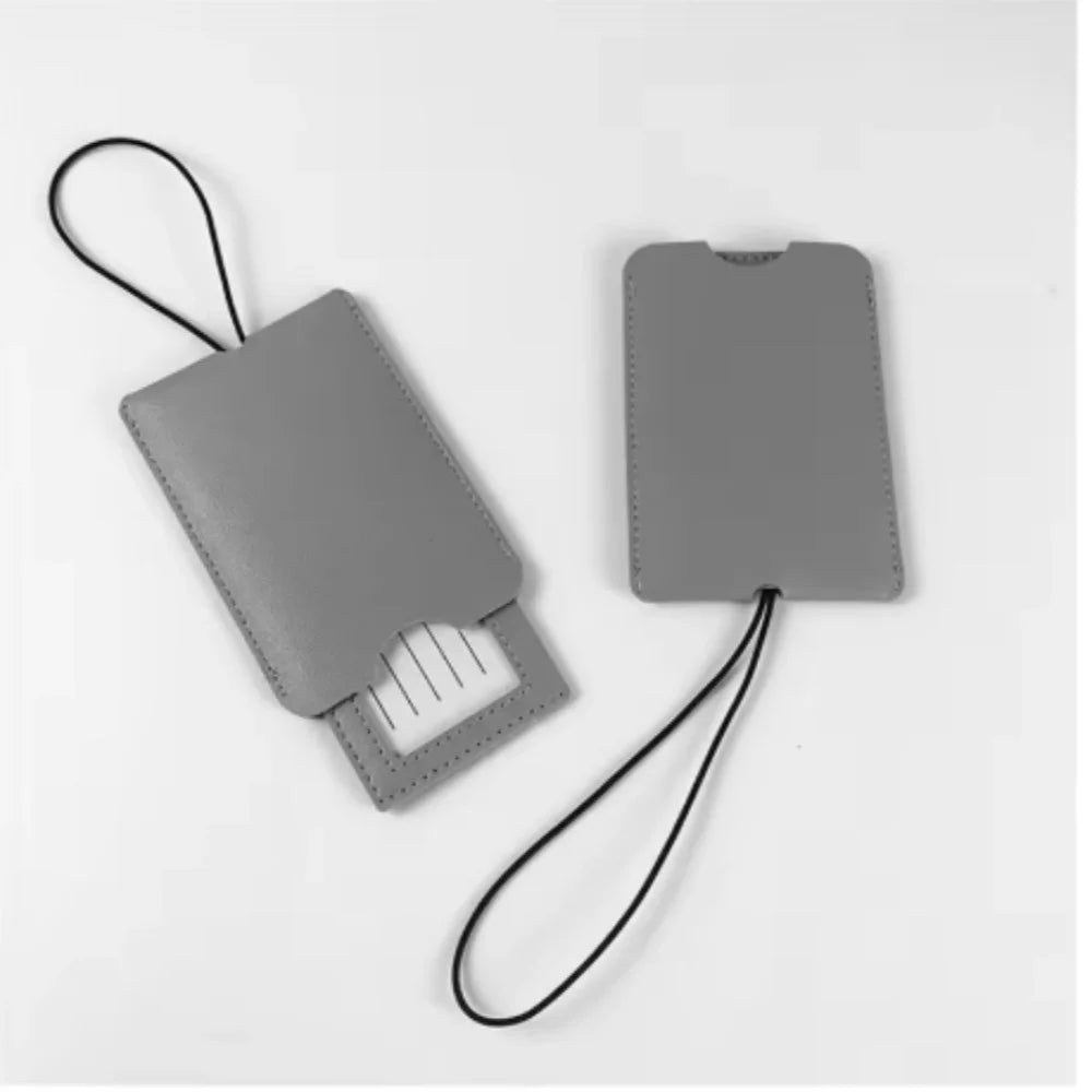 Free Personalization Telescoping PU Leather Luggage Tag Suitcase Identifier Label Baggage Board Bag Tag Name ID Address Holder