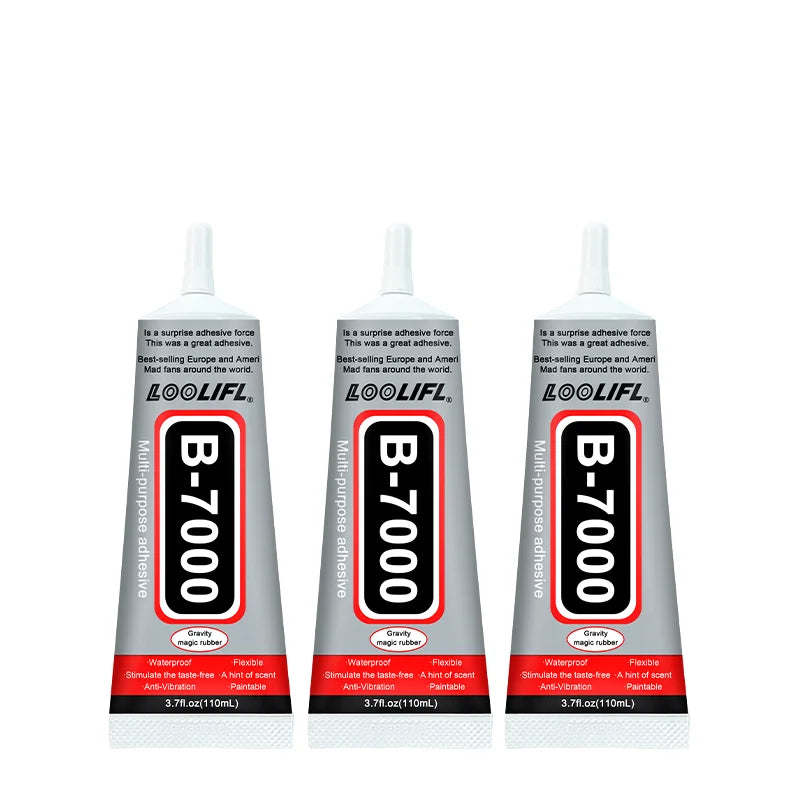 LOOLIFL B-7000 110ML Transparent Strong Glue Waterproof Phone Screen Repair Adhesive Glass Plastic DIY Jewelry Craft Shoes Glue