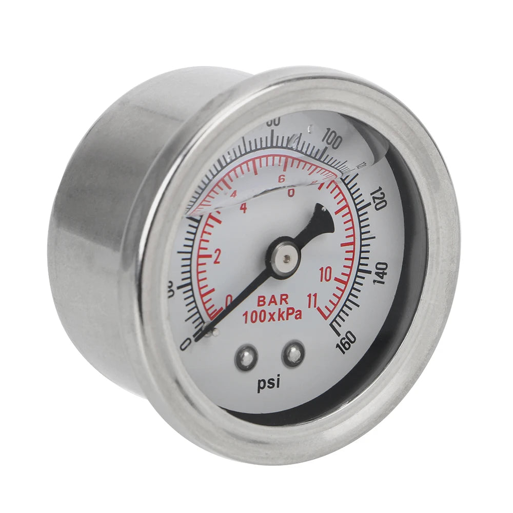 Liquid 0-160 psi 1/8 NPT for Auto Oil Press Gauge Liquid Universal Tester Monitoring System Fuel Pressure Gauge Meter