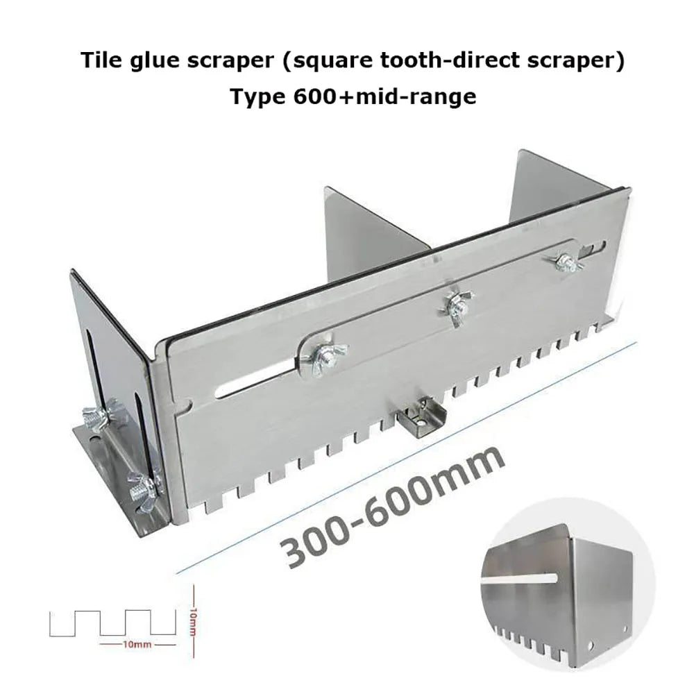 For Fast and Equal Application of Adhesive on the Floor 400-800mm Adjustable Notched Trowel Mortar Comb