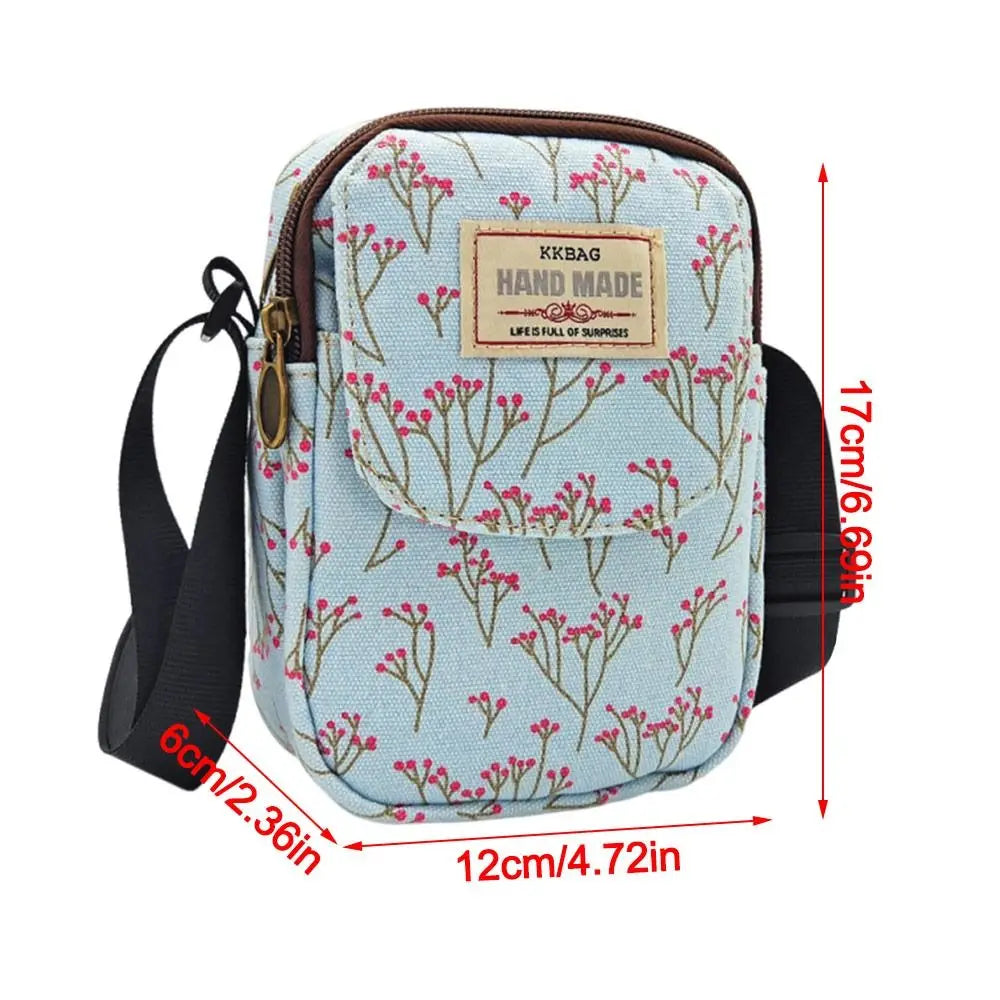 Cartoon Printed Shoulder Handbag Oxford Cloth Square Crossbody Messenger Bags Large Capacity Cosmetic Bag