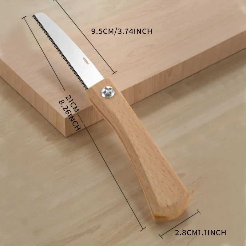 Mini Folding Manual Saw Non-slip Wooden Handle Pull Foldable Saw Flush Cut Trim Saw for Handsaw Woodworking Plastic Cutting Tool